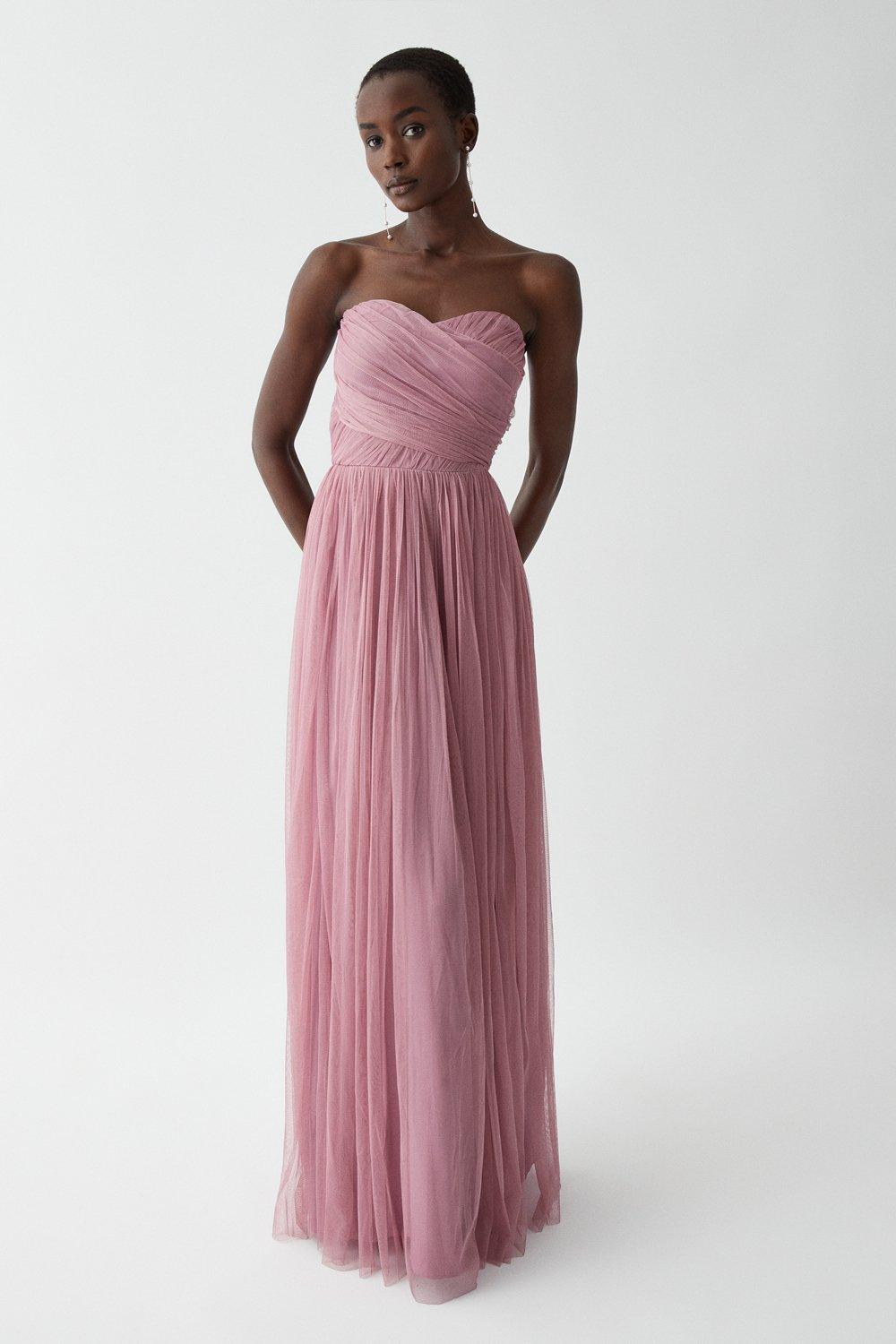 Dresses Bandeau Mesh Bridesmaids Maxi Dress Coast
